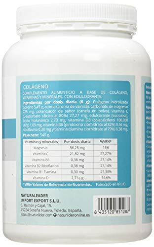 Naturlider Colageno Con Magnesio (Vainilla) 540G 610 g