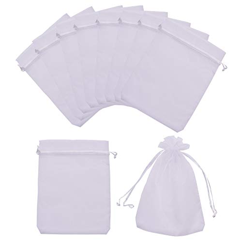 NBEADS 100 Bolsas de Organza con Lazos, Bolsas de Lazo de Regalo Lavanda para Dulces Chocolate Fiesta Boda Regalos, 23 x 17 cm