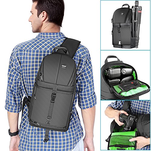 Neewer Professional Mochila con Funda para Cámara Nikon Canon Sony y otras Cámaras y Lentes DSLR Trípode otros Accesorios Bolsa Resistente al Agua y a Prueba de Roturas con Divisores Acolchados