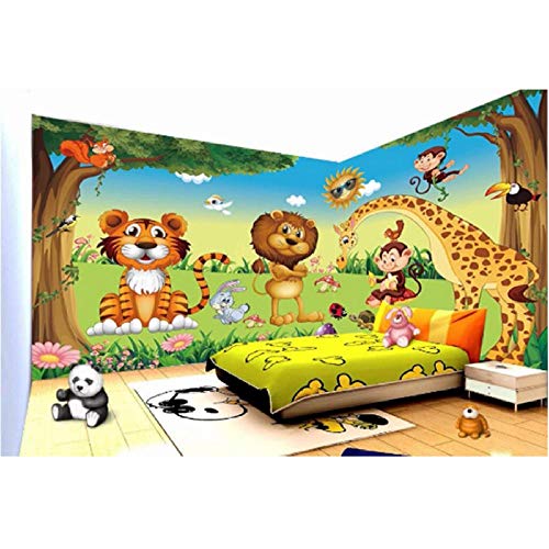 Newberli Custom Art Mural Wallpaper Photo Diy 3D Alta Calidad Animal Paradise Tiger Lion Giraffe Foto Decoración Del Hogar