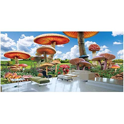 Newberli Custom Art Mural Wallpaper Photo Diy 3D Alta Calidad Cartoon Paradise Children Wonderland Mushroom Home Decor