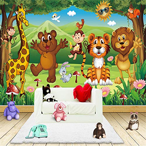 Newberli Custom  Photo Wallpaper Mural 3D De Alta Calidad Para La Habitación De Los Niños Animal Paradise Cartoon Children House Mural