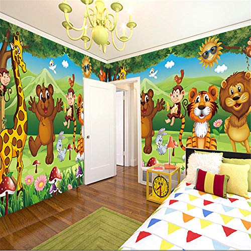 Newberli Custom  Photo Wallpaper Mural 3D De Alta Calidad Para La Habitación De Los Niños Animal Paradise Cartoon Children House Mural