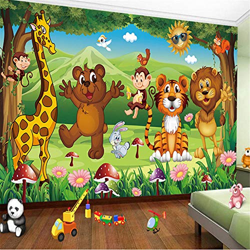 Newberli Custom  Photo Wallpaper Mural 3D De Alta Calidad Para La Habitación De Los Niños Animal Paradise Cartoon Children House Mural