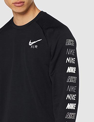 NIKE M NK Pacer Plus Crew GX HBR Camiseta de Manga Larga, Hombre, Black/White/Reflective silv, L