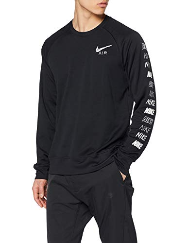 NIKE M NK Pacer Plus Crew GX HBR Camiseta de Manga Larga, Hombre, Black/White/Reflective silv, L