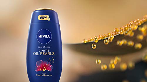 NIVEA Creme Oil Pearls Gel de Ducha Flor de Cerezo, gel hidratante corporal con aceite de argán, gel para ducha para mimar tus sentidos - 1 x 500 ml