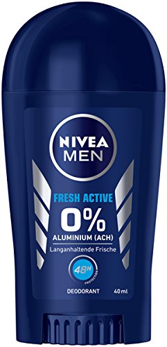 Nivea Men - Desodorante en barra Fresh Active, lote de 6 unidades (6 x 40 ml), sin aluminio, con fórmula refrescante, 48 horas de protección y cuidado de la piel