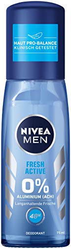 Nivea Men Desodorante Vaporizador para hombres, sin aluminio, desodorante de protección, Fresh Active, 75 g