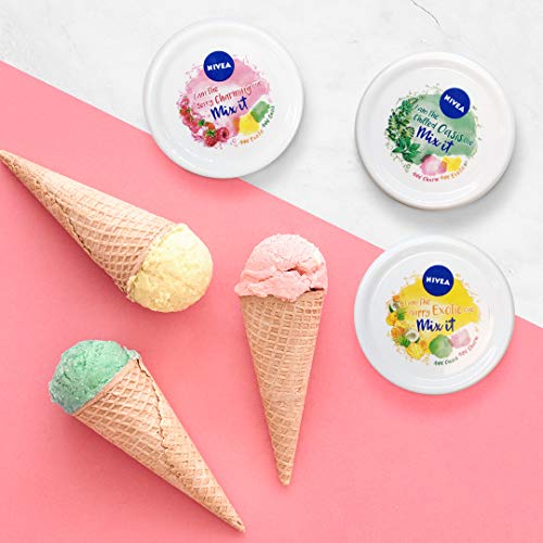 NIVEA Soft Mix It Happy Exotic (1 x 100 ml), crema hidratante con fragancia de frutas tropicales, crema multiusos para el cuidado de la piel de manos, cara y cuerpo