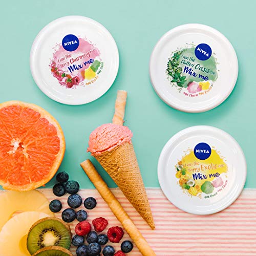 NIVEA Soft Mix It Happy Exotic (1 x 100 ml), crema hidratante con fragancia de frutas tropicales, crema multiusos para el cuidado de la piel de manos, cara y cuerpo