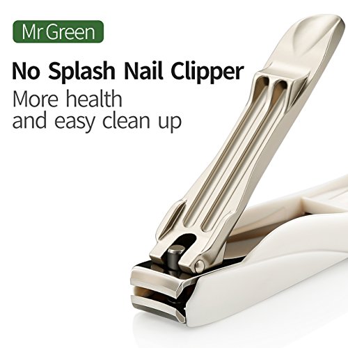 No Splash Nail Clippers Cortadores de uñas y uñas de los pies, nitidez máxima hecha de acero inoxidable de grado quirúrgico con protector de uñas extraíble