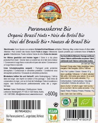 Nueces de Brasil biológicos 500g ecológicos, silvestres, eco, Bio orgánicos, crudas, sin cáscara organic Brazil nuts