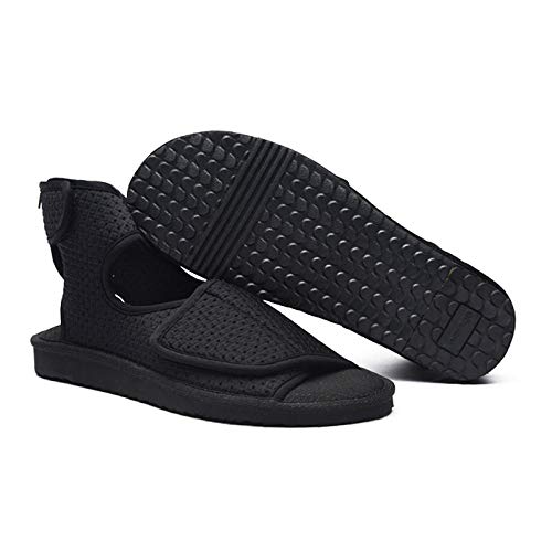 Nwarmsouth Zapatillas diabéticas Vendaje Zapatos,Zapatos de Tobillo Antiarrugas, Zapatos amortiguadores ajustables-43_Black,Zapato de Velcro Zapato de Salud cómodo