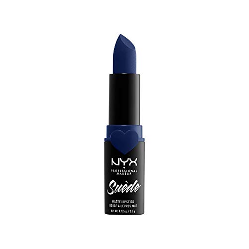 Nyx Professional Makeup Barra De Labios Mate De Larga Duración Y Cobertura Total Suede Matte Lipstick Tono 23 Ex'S Tears Color Azul Oscuro