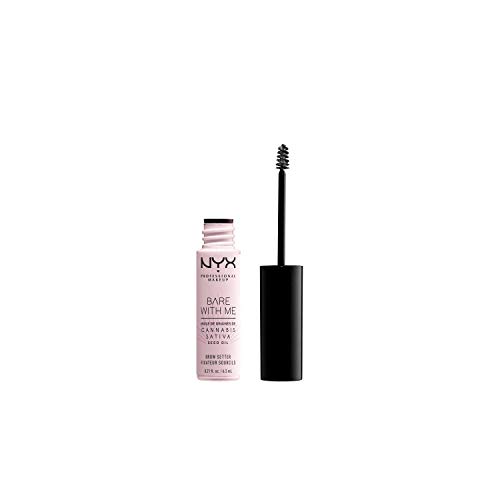 NYX Professional Makeup Fijador de Cejas Bare with Me, Para dar Forma, Fijación Suave a Firme, Aceite Acondicionador de Semillas de Cáñamo, Acabado Transparente