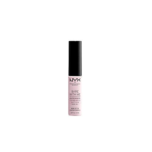 NYX Professional Makeup Fijador de Cejas Bare with Me, Para dar Forma, Fijación Suave a Firme, Aceite Acondicionador de Semillas de Cáñamo, Acabado Transparente