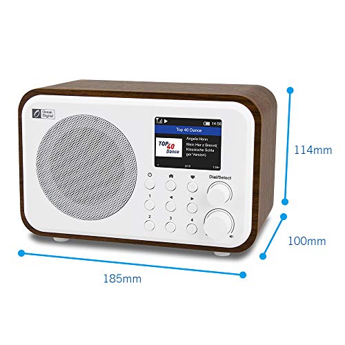 Ocean Digital WiFi Internet Radios WR-336N Radio digital portátil con batería recargable Receptor Bluetooth con pantalla a color de 2.4 ", 4 botones preestablecidos, soporte UPnP y DLNA-Negro