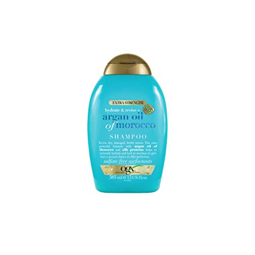 OGX, Champú Aceite de Argan Extra Strength, Hidrata y Repara, Cabellos Dañados, 385ml