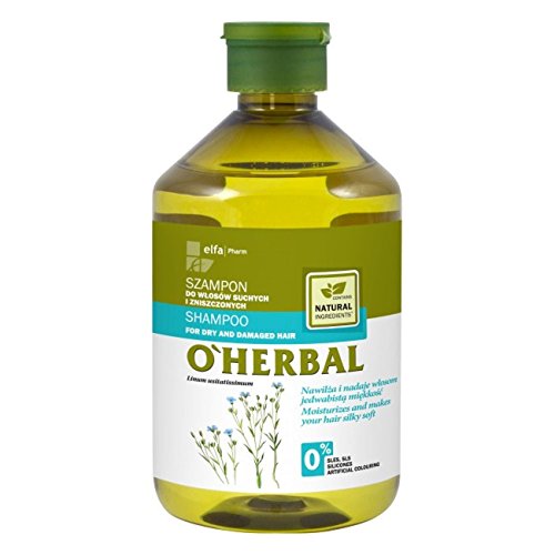 O'Herbal Champú Cabello/Pelo Seco Y Dañado Hidratante Natural Ecológico Sin Sulfatos Ni Siliconas Con Extracto De Lino O'Herbal 500Ml 500 ml