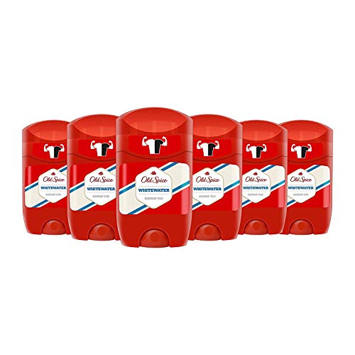 Old Spice Whitewater Desodorante En Barra Para Hombres 50 ml, 6 pack