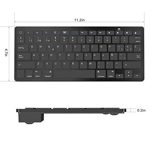 OMOTON Bluetooth Teclado Español con Sistema iOS/iPadOS, Compatible con iPad 8 10.2, iPad Air 4 2020, iPad 9.7, iPad 10.5, iPad 12.9 - Negro