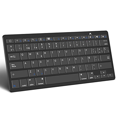 OMOTON Bluetooth Teclado Español con Sistema iOS/iPadOS, Compatible con iPad 8 10.2, iPad Air 4 2020, iPad 9.7, iPad 10.5, iPad 12.9 - Negro