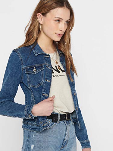 Only Onltia Dnm Jacket BB MB Bex02 Noos Chaqueta vaquera, Azul (Medium Blue Denim Medium Blue Denim), 44 (Talla del fabricante: 42) para Mujer