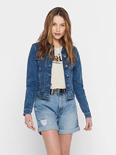 Only Onltia Dnm Jacket BB MB Bex02 Noos Chaqueta vaquera, Azul (Medium Blue Denim Medium Blue Denim), 44 (Talla del fabricante: 42) para Mujer