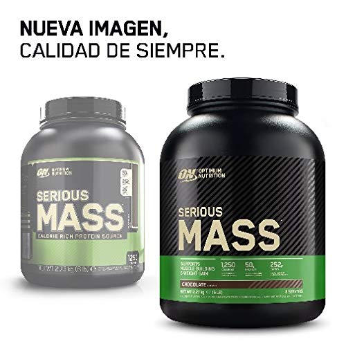 Optimum Nutrition ON Serious Mass Proteína en Polvo Mass Gainer, con Vitaminas, Creatina y Glutamina, Galletas y Crema, 8 porciones, 2.73 kg, Embalaje puede variar