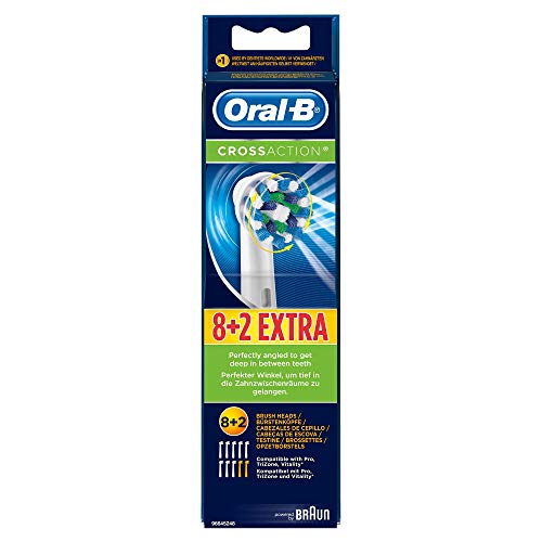 Oral-B CrossAction Cabezal de Recambio 8+2 uds. Extra, Negro