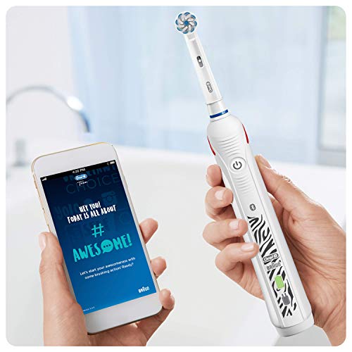 Oral-B SmartSeries Teen Girls Sensi Ultrathin - Cepillo eléctrico recargable con tecnología de braun, 1 mango, 3 modos incluyendo blanqueado y sensible y 2 cabezales de recambio