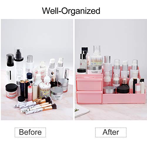 Organizador de Maquillaje con Gavetas, Escritorio Cajón De Tipo Caja de Almacenamiento de Cosméticos para Joyería Accesorios, Vitrina sobre Encimera para Baño Tocadores