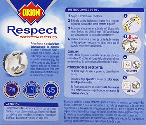 Orion - Respect Insecticida eléctrico - 1 aparato + 1 recambio