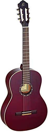 Ortega R131SN-WR - Guitarra clásica (cedro y caoba, tamaño 4/4), color rojo