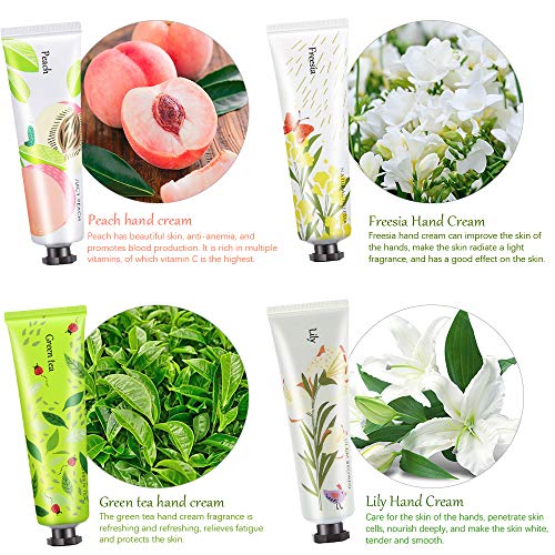 Ownest 10 Pack de extracto de frutas, fragancia, crema para manos, crema hidratante para el cuidado de las manos, juego de regalo de viaje con manteca de karité para hombres y mujeres, 30 ml