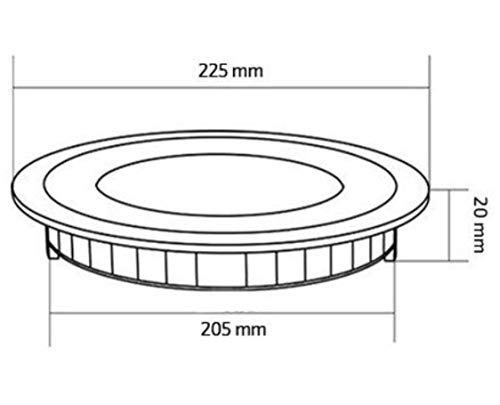 Pack 2x Panel Downlight LED redondo plano, 18W. Color Blanco Frío (6500K). 1600 Lumenes Driver incluido. A++