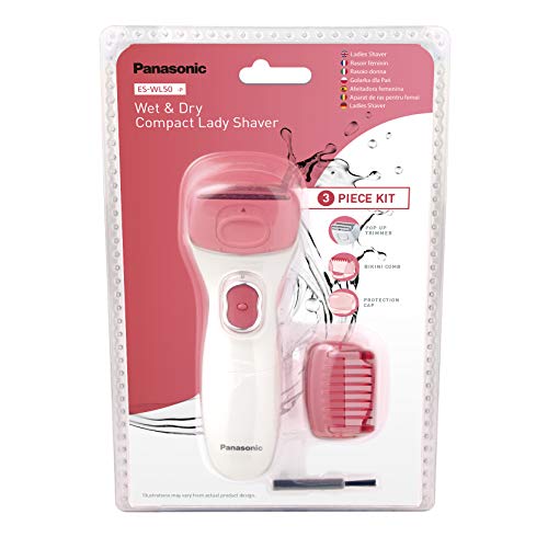 Panasonic ES-WL50-P503 - Afeitadora Femenina Eléctrica Wet&Dry Zonas Sensibles, Rasuradora de Precisión (Ingles, Cejas, Facial y Axilas, Compacta, Lavable, Precisión y Suavidad), Blanco