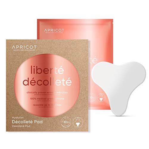 Parche para escote APRICOT - 30 usos - ORIGINAL de Alemania - Parche antiedad fabricado en silicona médica - ¡Eficacia clínicamente testada! GANADOR DEL GERMAN INNOVATION AWARD