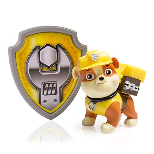 Paw Patrol Action Pack Pup & Badge, Rubble by Spin Master