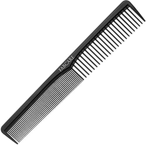 Peine de carbono antiestático FABCARE - Peine de peluquería irrompible de carbono sintético altamente resistente - Peine de corte de pelo y peinado para peluqueros - Peine de pelo de caballeros