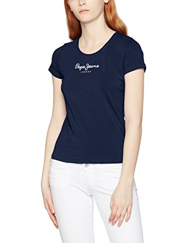 Pepe Jeans New Virginia, Camiseta Para Mujer, Azul (Navy), Large