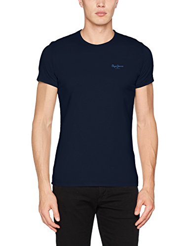 Pepe Jeans Original Basic S/S PM503835 Camiseta, Azul (Navy 595), Small para Hombre