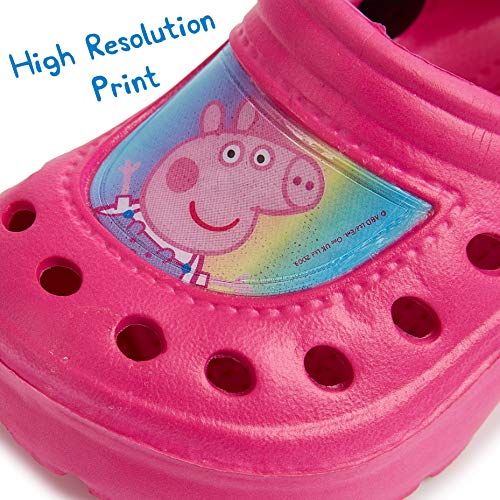 Peppa Pig Sandalias Niña, Zuecos Niña para Playa Piscina Jardin, Cangrejeras Niña para Verano, Chanclas Niña de Color Rosa para Vacaciones, Regalos Originales Niñas (Rosa, Numeric_26_Point_5)