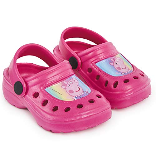 Peppa Pig Sandalias Niña, Zuecos Niña para Playa Piscina Jardin, Cangrejeras Niña para Verano, Chanclas Niña de Color Rosa para Vacaciones, Regalos Originales Niñas (Rosa, Numeric_26_Point_5)