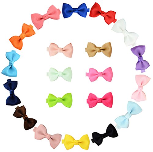 Pequeño pelo arco grosgrain cinta pinzas para el pelo pinzas de cocodrilo para niñas bebés niños pequeños 20pcs