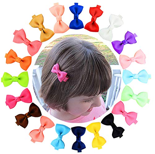 Pequeño pelo arco grosgrain cinta pinzas para el pelo pinzas de cocodrilo para niñas bebés niños pequeños 20pcs