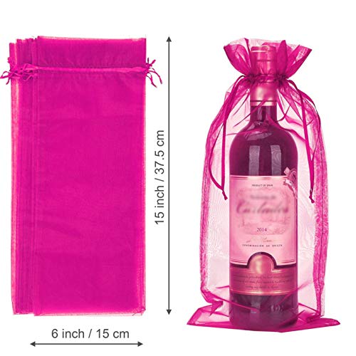 Perfetsell Bolsas para Botellas de Vino de Organza, 30 Pcs Bolsas de Regalo para Botellas de Vino de 75Cl, Bolsas para Regalar Vino Y Cerveza Bolsa Vino para Bodas, Fiestas, Vacaciones, Decoración