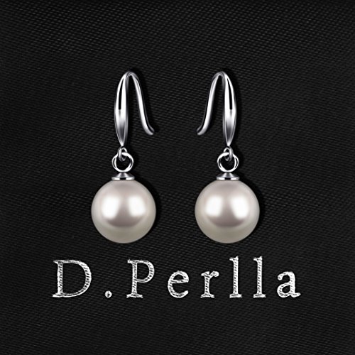 Perla Pendientes Mujer Plata de Ley 925 Cuelga Los Pendientes D.Perlla Perla Joyas Conjuntocon regalos originales para mujer