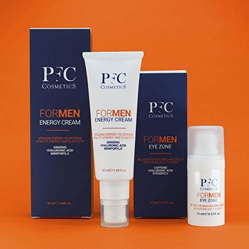 PFC Cosmetic Contorno de Ojos para Hombre Antiarrugas Formen Eye Zone Disminuyelas Bolsas de los Ojos con Aloe Vera Hemamelis Water Eyeseryl® Ácido Hialurónico Vitamina C+ Complex y Cafeína.